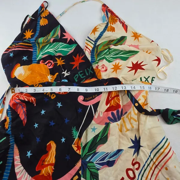 Farm Rio NWT Macacao Patch Zodiac Halter Jumpsuit Multi Color Astrological GG XL - Image 10