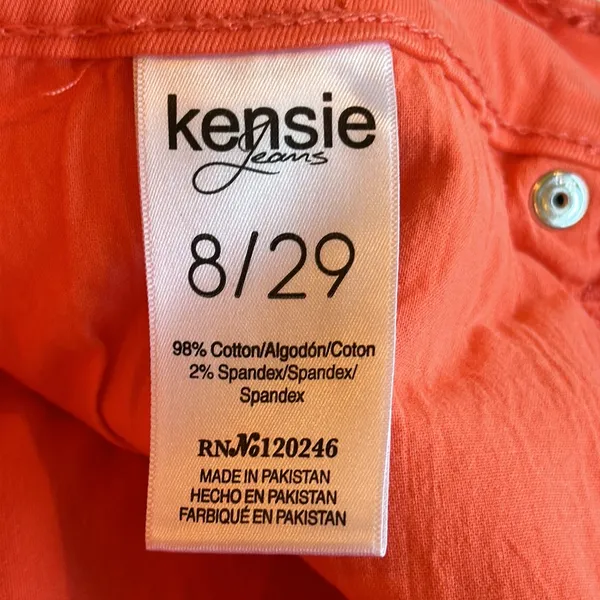 Kensie Orange Coral Cuffed Shorts - Image 3