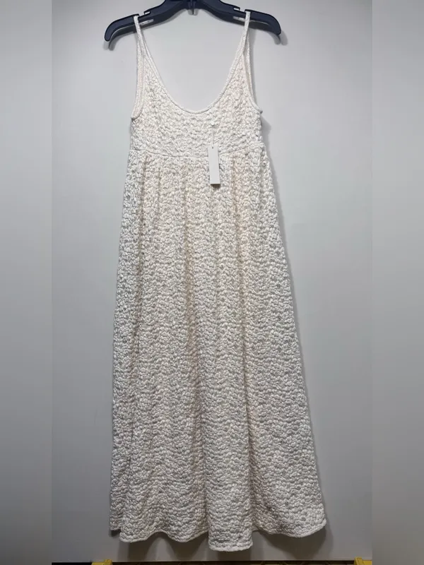 Rebecca Taylor Long Lace Maxi Dress Size XS Knitted Empire Ivory Cream NWT - Image 2