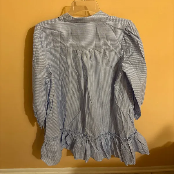 Anthropologie Sally Blue Striped Tunic Shirt Dress - Image 5