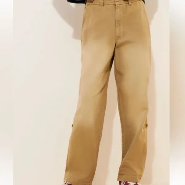 NWOT FREE PEOPLE Cleo Washed Chino Trouser Pants SZ-4 - Image 8
