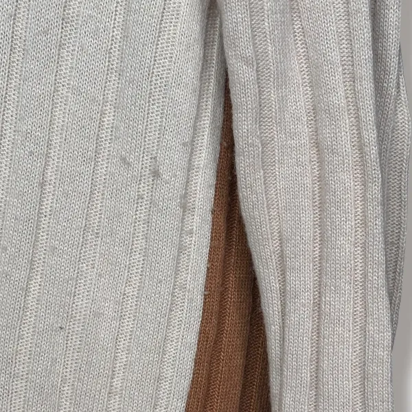 Madewell Re)sourced Ribbed Wool Alpaca Midi Sweater Dress Large Colorblock Tan L - Image 4