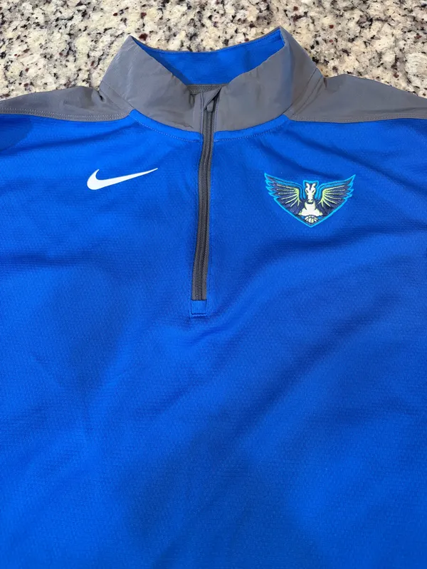 Dallas Wings WNBA Blue and Gray Quarter Zip - Image 2