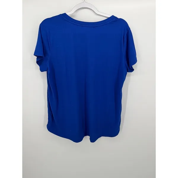 Femme by Tresics Royal Blue V Neck Pocket Tee Cobalt Womens XL - Image 4
