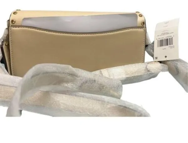 Coach Ivory Glove Tan Leather w/ Crystal Rivets Studio Baguette Shoulder Bag New - Image 8