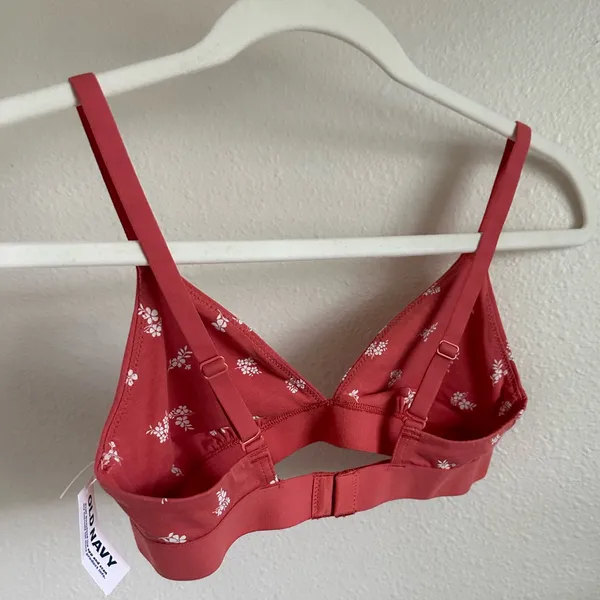 OLD NAVY SALMON Floral Print Bralette with white flowers. - Image 5