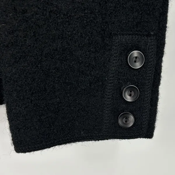 JM Collection Black 100%‎ Boiled Wool Button Front Cardigan Jacket Large VTG - Image 4