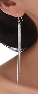 Women Korean Style Tassel Sterling Silver Earrings - Image 5