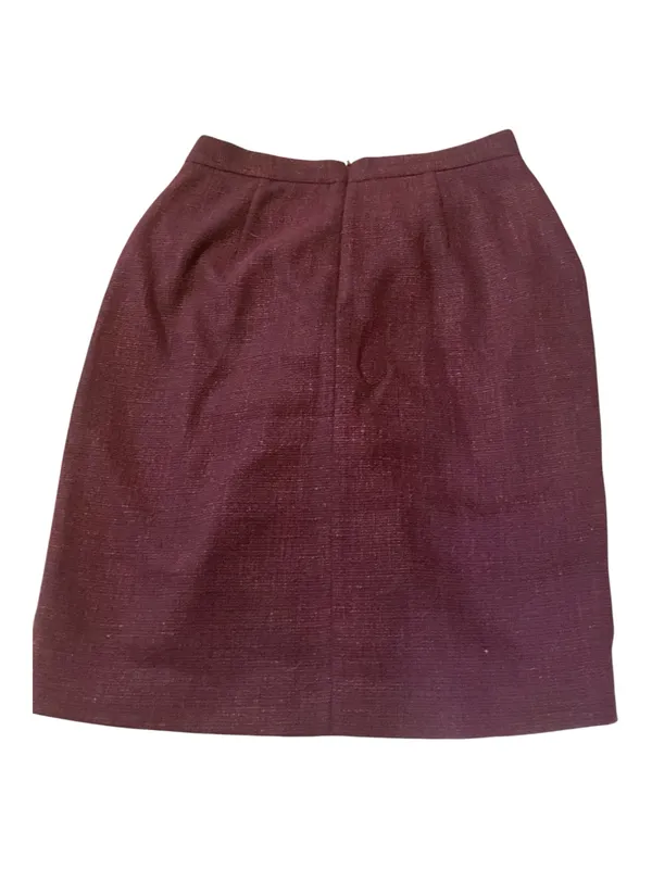 Banana Republic Deep Plum Tweed Faux Wrap Pencil Skirt - Size 4 - Image 2