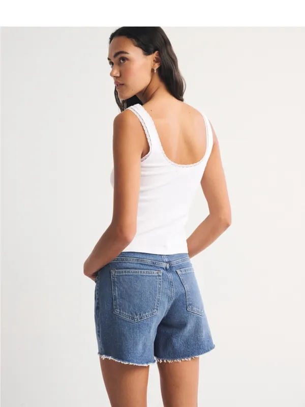 Abercrombie High Rise Dad Shorts Size 28 - Image 2