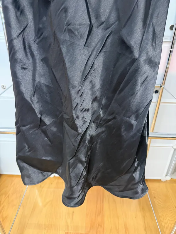 Forever 21 Black Satin Mini Slip Dress - Image 4