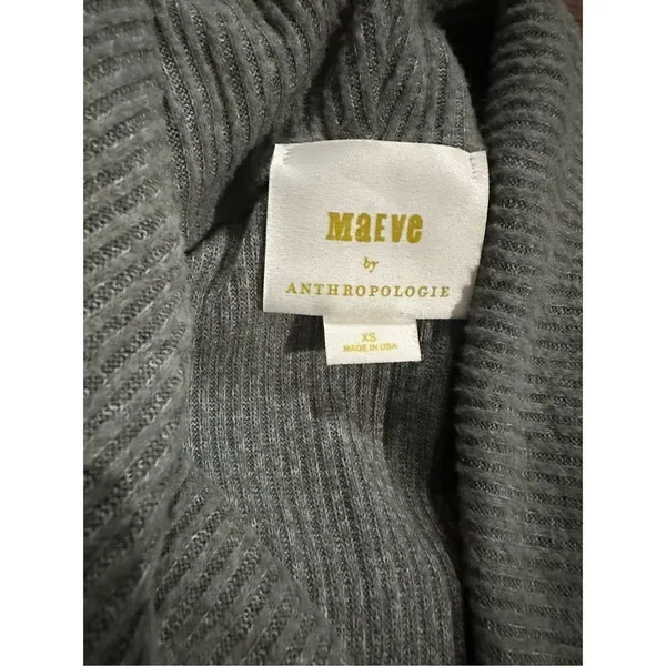 Anthropologie‎ Maeve Maurisa Cowlneck Thermal Sweater XS Olive green - Image 3