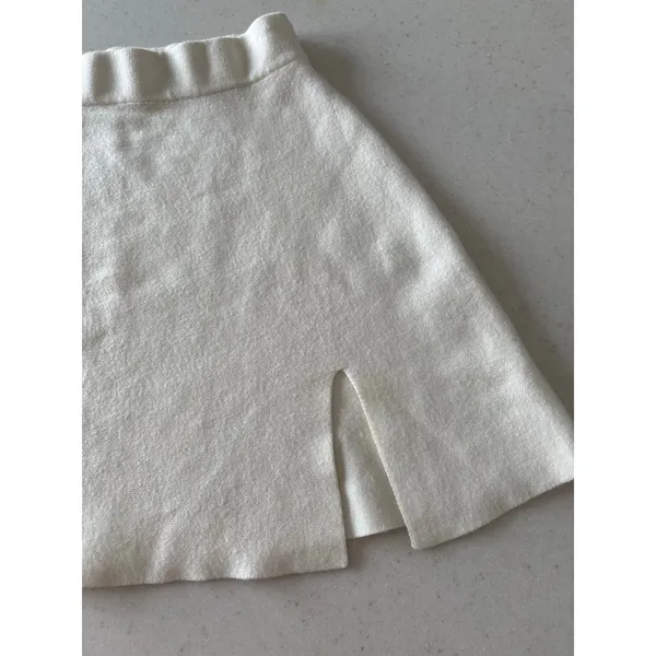 Altar’d State Ivory Sweater Knit Mini Skirt Women’s XS Soft Pull On Preppy - Image 3