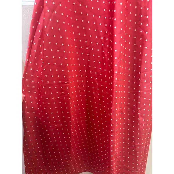 Japna Slip Dress Sz M Babydoll Red Pink Polka Dot Valentines Coquette 90s Style - Image 5