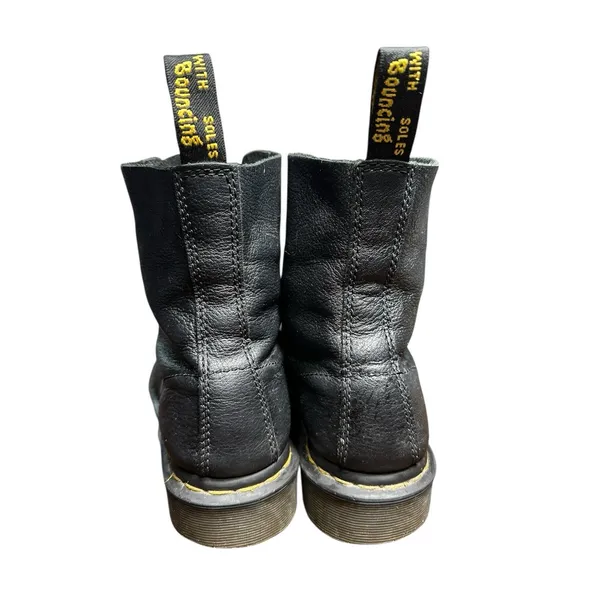 Dr. Martens Pascal Womens 8 Black Leather Lace Up Air Wair Boots AW004 #S25-3 - Image 4