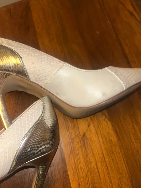 Rock & Republic faux snake skin and silver heels size 6 woman’s dress shoes - Image 7