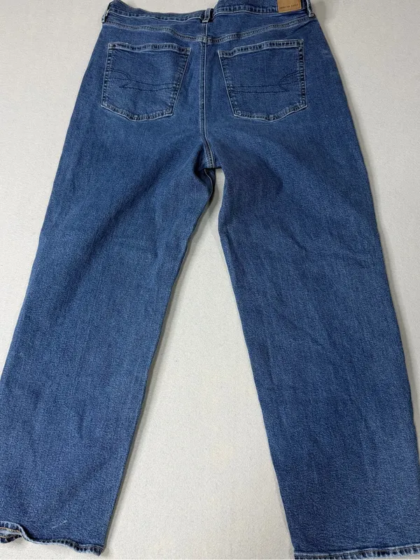 American Eagle Super High Rise Baggy Straight Crossover Jeans Size 18 Strigid - Image 4