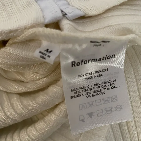 Reformation Einkorn Ribbed Puff Long Sleeve Top - Image 7
