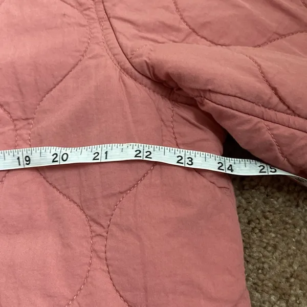 Lucky Brand Cotton Quilted Zip Front Jacket (Sz L) Pink - Image 9