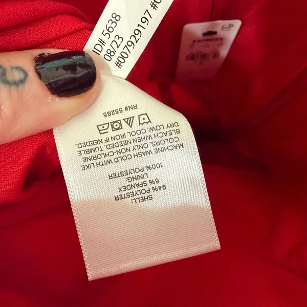NEW Express Red Crepe Strapless Wide Leg Timeless Stretchy Timeless Jumpsuit XS - Image 7