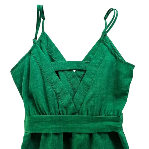 Flying Tomato Bright Green Jumpsuit Size XS Romper One Piece Sleeveless - Image 4