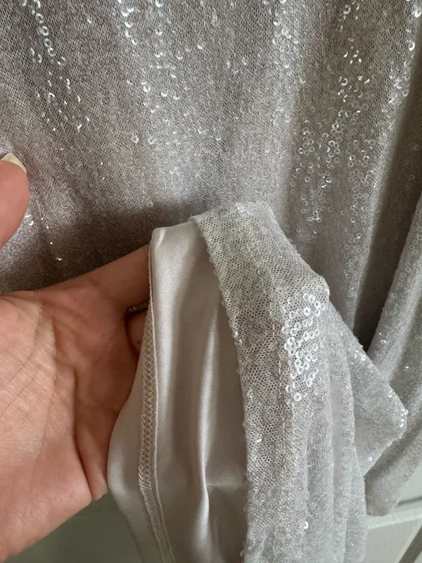 Silver Sequin Dress Size M - Image 4