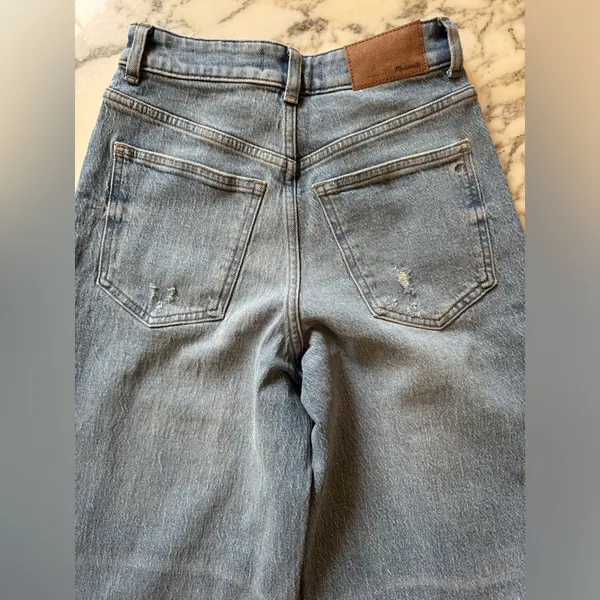 NWT Madewell curvy vintage jeans wide leg cropped 24 broken zipper needs replace - Image 12