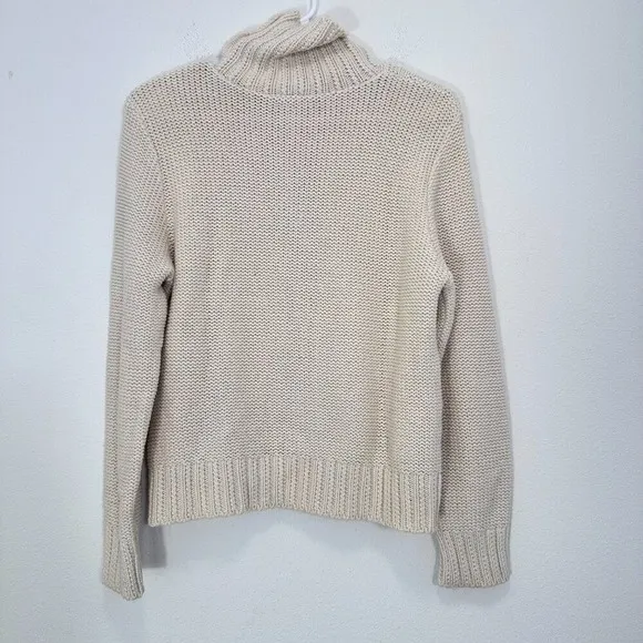 Chunky Cable Knit Cream Fisherman Turtleneck Classic Sweater Rory Gilmore Cozy - Image 2