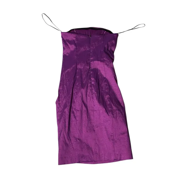 Morgan & Co. Purple Strapless Dress with Floral Accent size 1/2 - Image 2