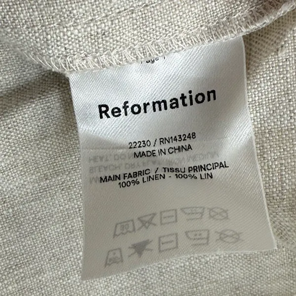 Reformation XS Beige Linen Halter‎ Maui Mini Dress Sleeveless Casual Womens - Image 9