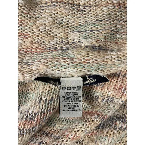 American Rag Fringe Knit Poncho Sweater Ramie Cotton Boho Western Festival LG - Image 5