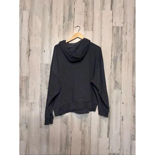 PINK Victoria's Secret Hoodie Womens Large Dark Grey Solid Pullover Sweatshirt - Image 7