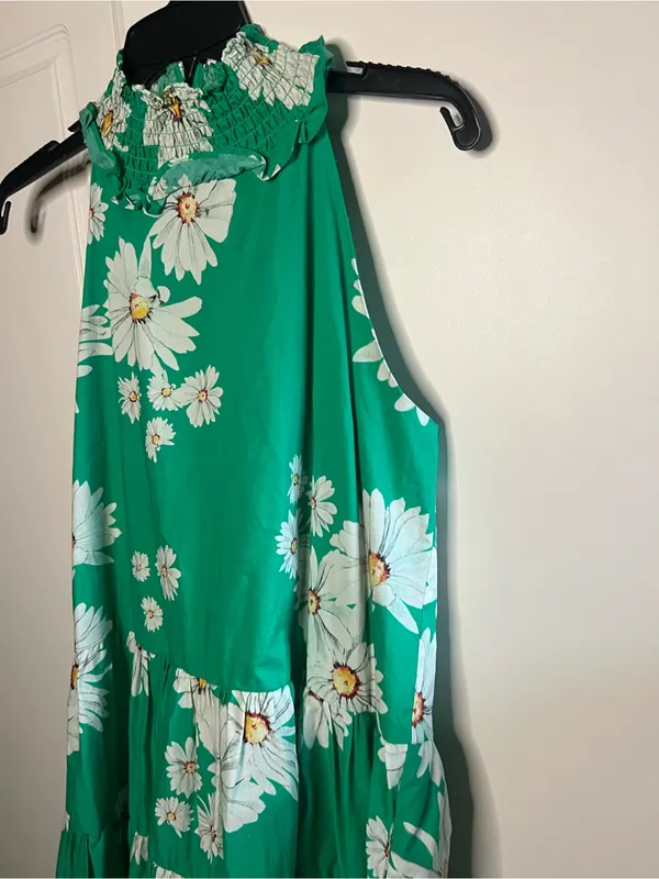 Alexia Admor Molly Green Daisy Floral Halter Tiered Mini Dress - Image 7