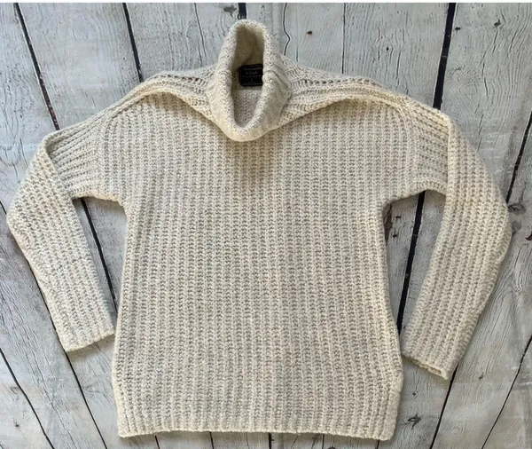 Beige High Neck Longline Sweater - Image 4