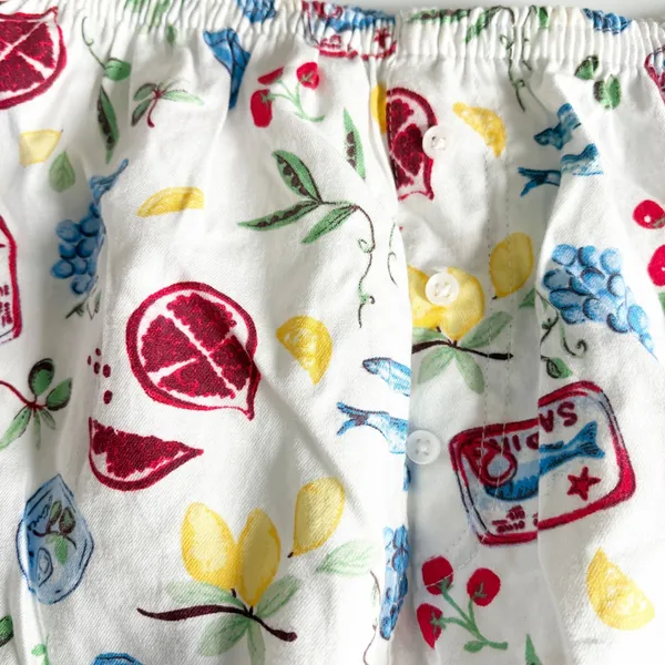 Colsie Womens Sardine Fruit Print Lace Trim Coastal Kitschy Sleep Boxer Shorts M - Image 4