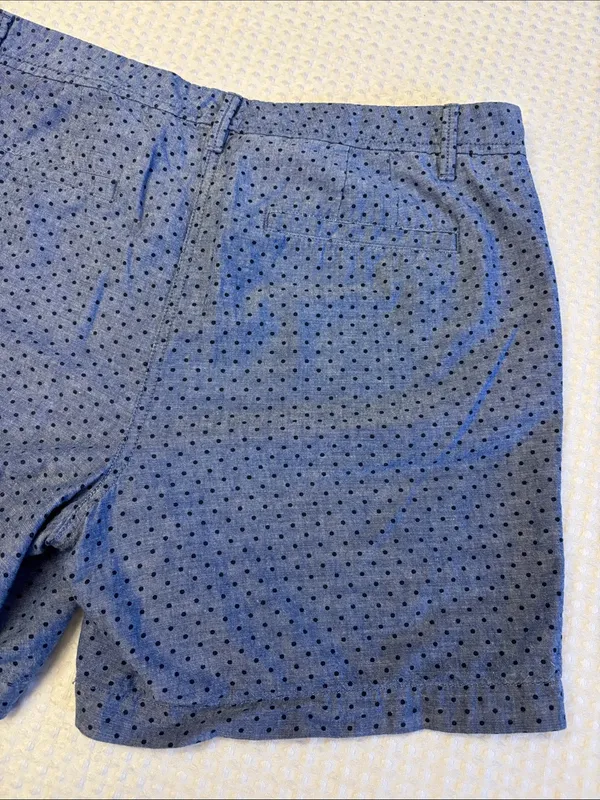 Talbots Girlfriend Chino Shorts Size 12 Light Blue Navy Polka Dot Classic Preppy - Image 7