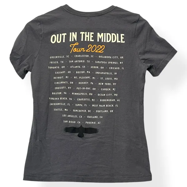Zac Brown‎ Band Women T-Shirt Charcoal Small 2022 Tour Graphic Country Concert - Image 4