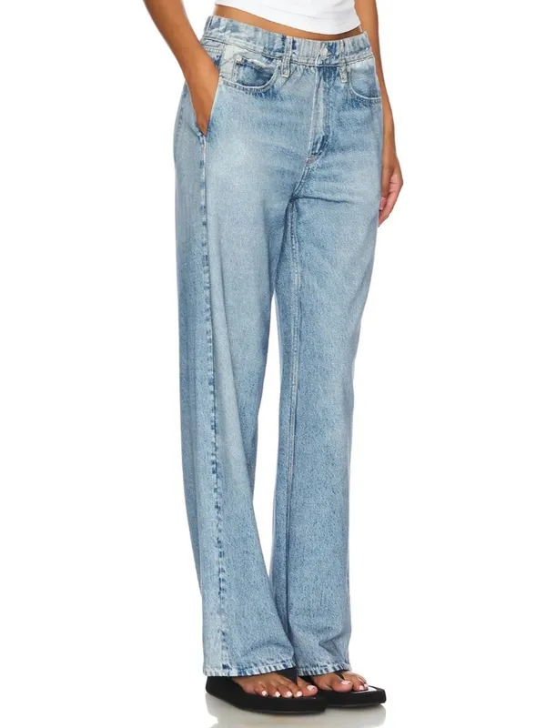 NWT rag & bone Miramar Wide Leg in Valentina Photo Print Faux Jean Pants S - Image 7