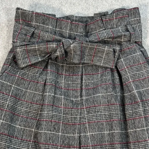DO + BE Paperbag Waist Trouser Pants Size Small Plaid Straight Leg High Waist - Image 4