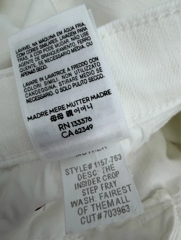 Mother Jeans Women’s 29 White Denim the Insider Crop Step Fray 1157-753 26” - Image 10