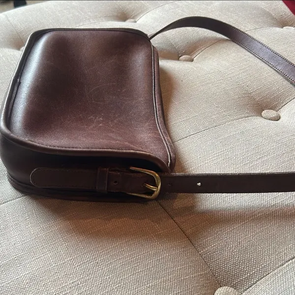 VTG 1993 COACH Brown MITCHELL Zip Leather Bag USA 9938 - Image 11