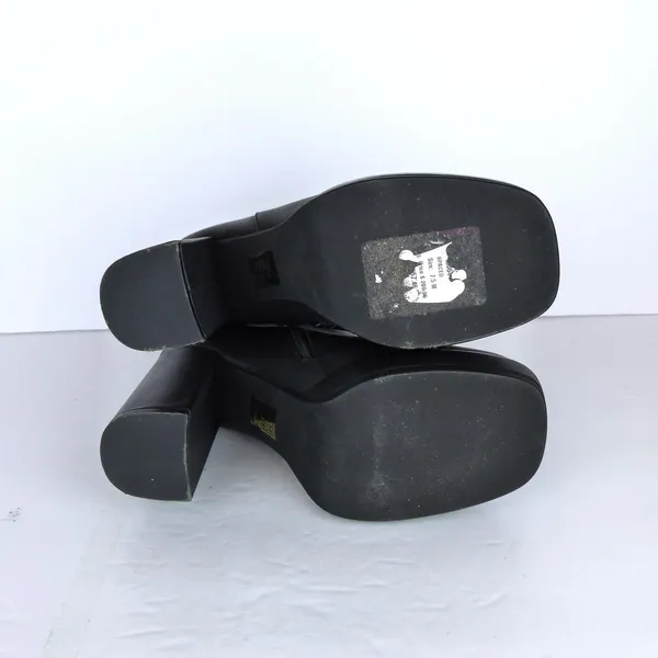 Jeffrey Campbell Spaced Booties Women 7.5 Black Leather Platform Block Heel Goth - Image 7