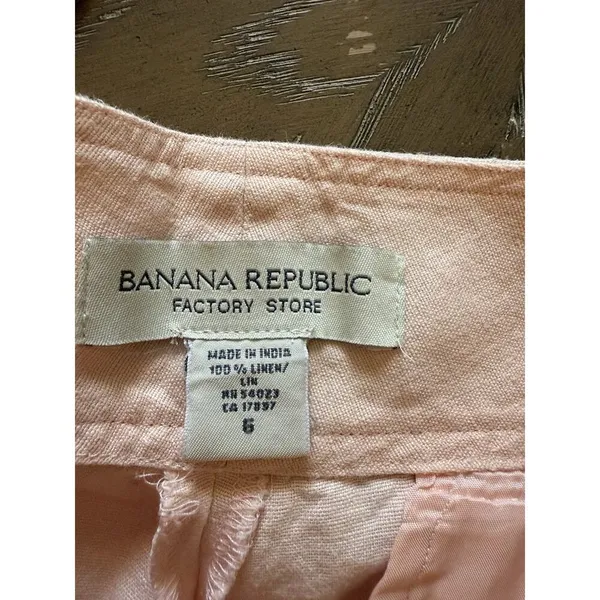 Banana Republic Pants Womens 6 Martin Fit Trouser light Pink 100% Linen - Image 5