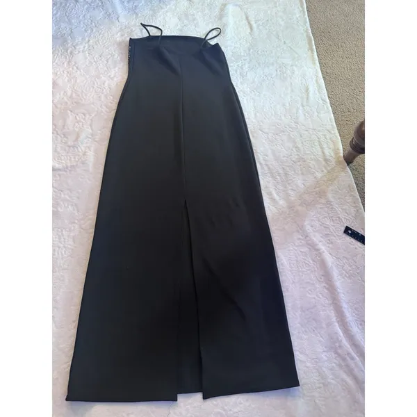 Onyx Nite Black Silver Sequin Strapless Evening Dress~ Size 10 - Image 15