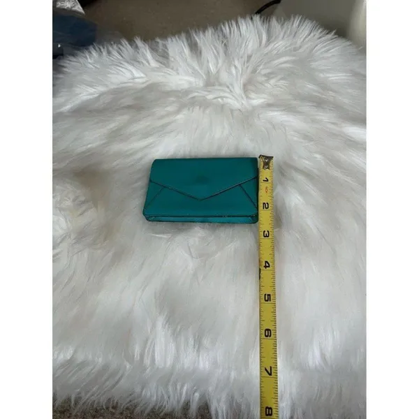 Oakley leather coin purse wallet Teal green Snap Button Card Slot Compact Aqua - Image 6
