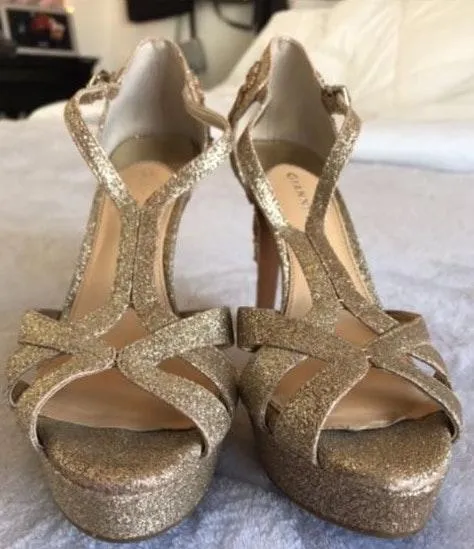 Gianni Bini Gold Sequin Heels - Image 5