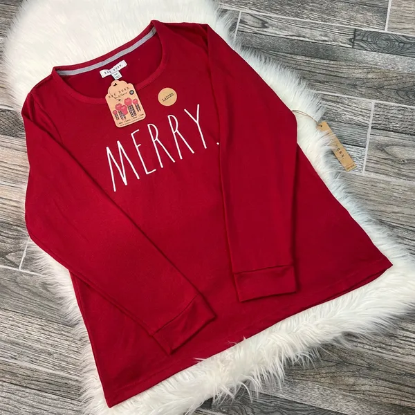 NWT Rae Dunn Merry Graphic Top - Image 2