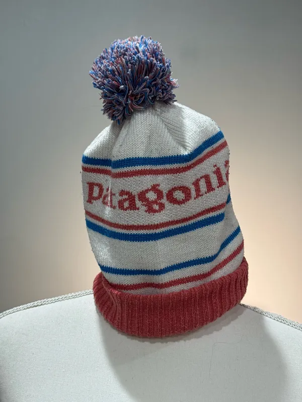 Unisex Cream Patagonia Powder Town Ski Beanie EUC - Image 2