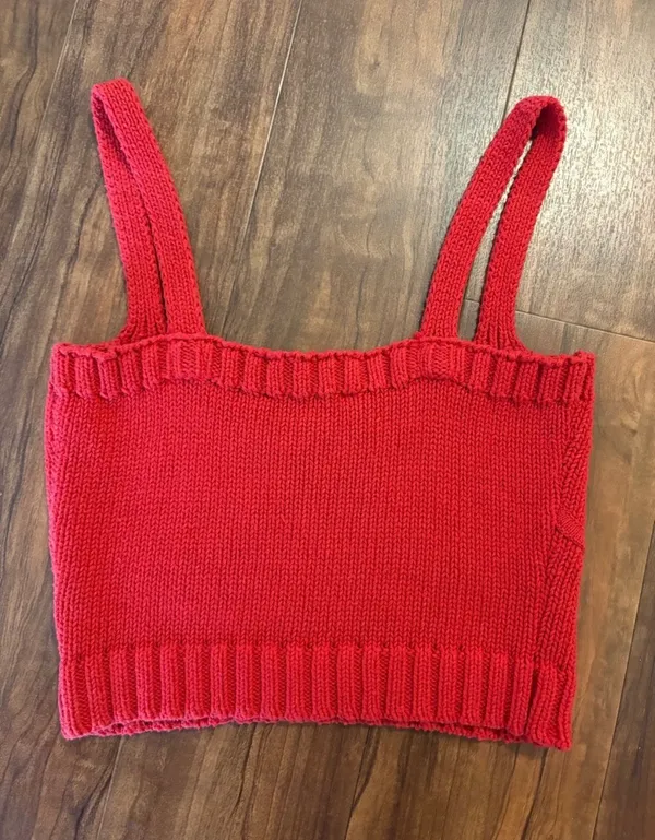 Zara Ribbed Knit Cropped Tank - Image 3