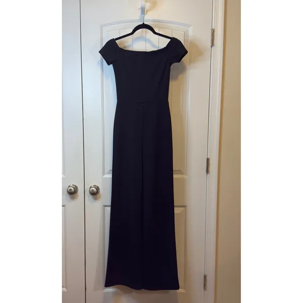 Lulus Black Off The Shoulder Wide Leg Jumpsuit XS Formal Evening Wedding Guest‎ - Image 3